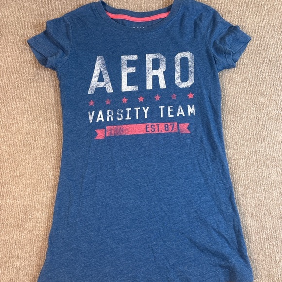 Aeropostale Blue Varsity Team Tee - Picture 1 of 3